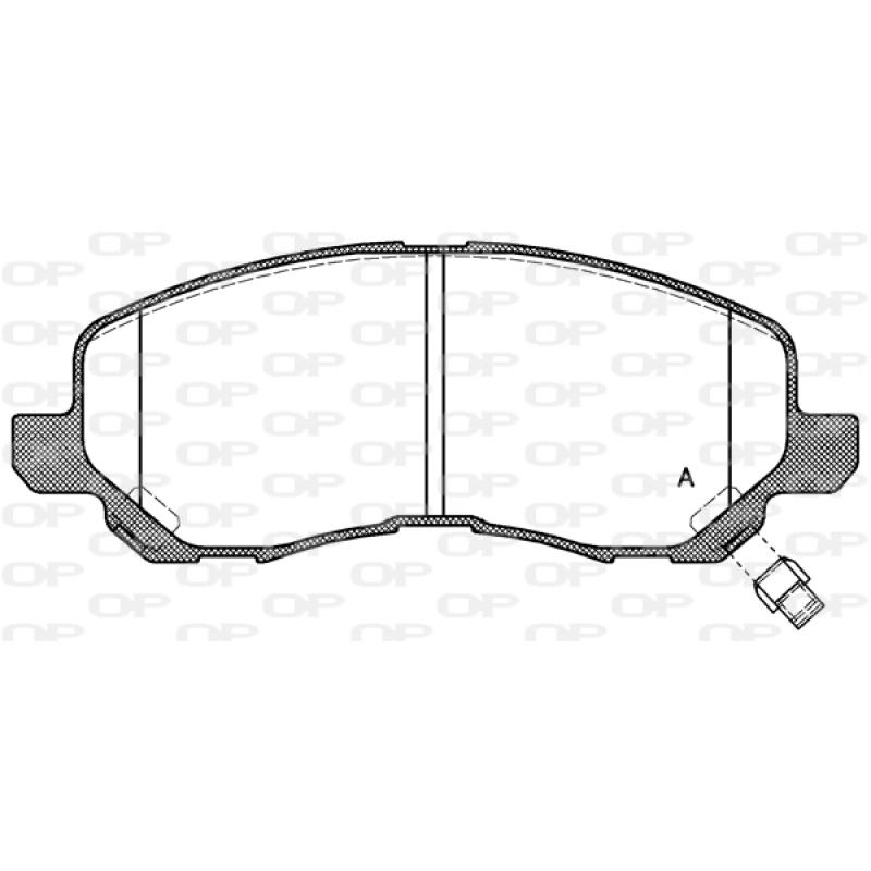 Jeu de 4 plaquettes de frein avant OPEN PARTS BPA0804.12 - Visuel 1