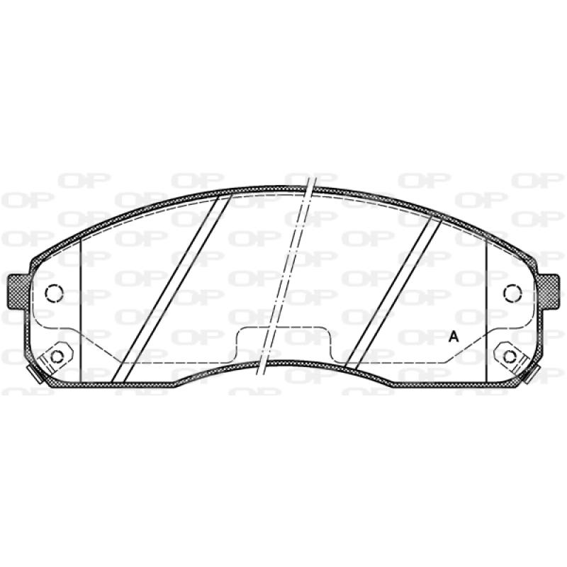 Jeu de 4 plaquettes de frein avant OPEN PARTS BPA0821.02 - Visuel 1