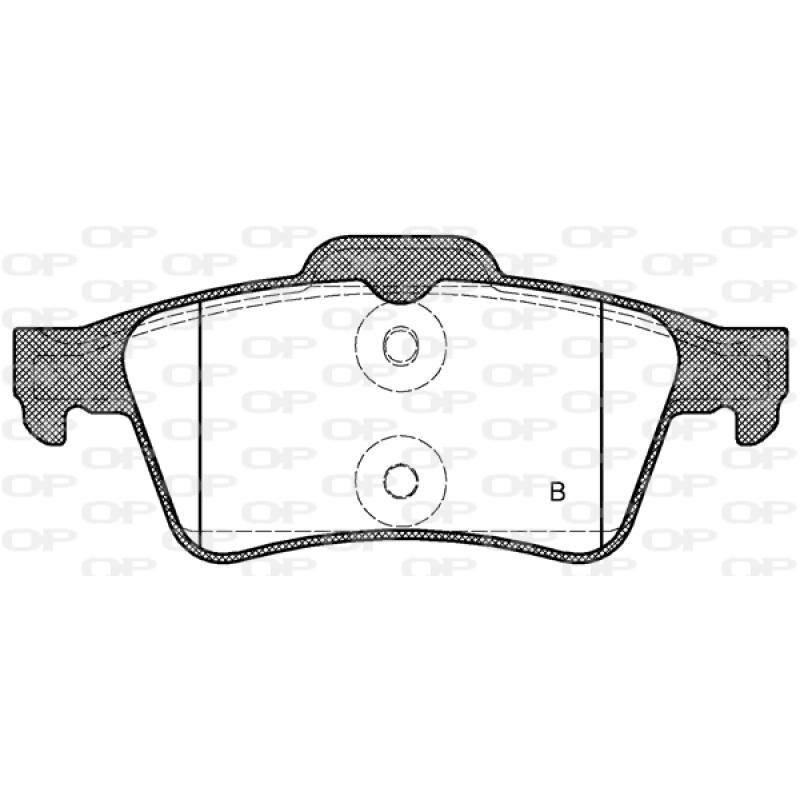 Jeu de 4 plaquettes de frein arrière OPEN PARTS BPA0842.40 - Visuel 2