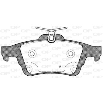 Jeu de 4 plaquettes de frein arrière OPEN PARTS OEM CV6Z2200A