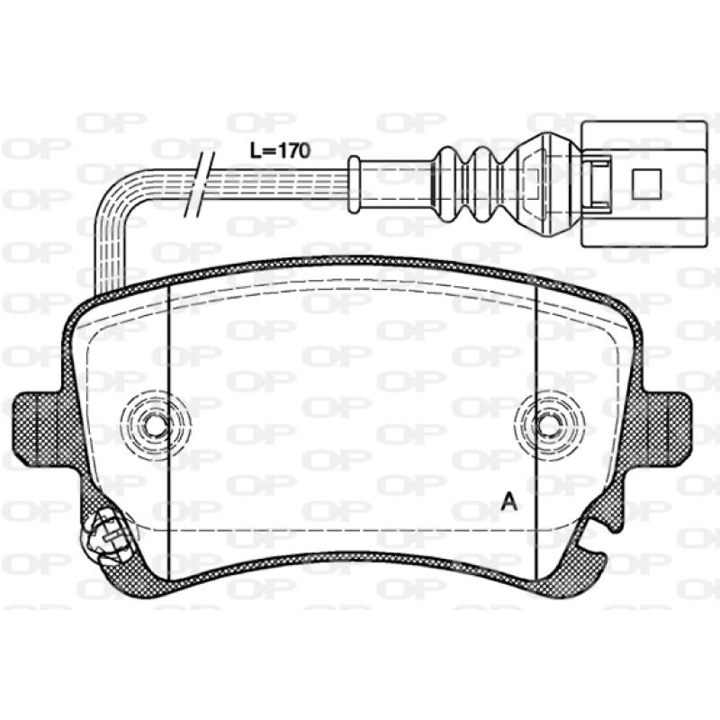 Jeu de 4 plaquettes de frein arrière OPEN PARTS BPA0897.11 - Visuel 1