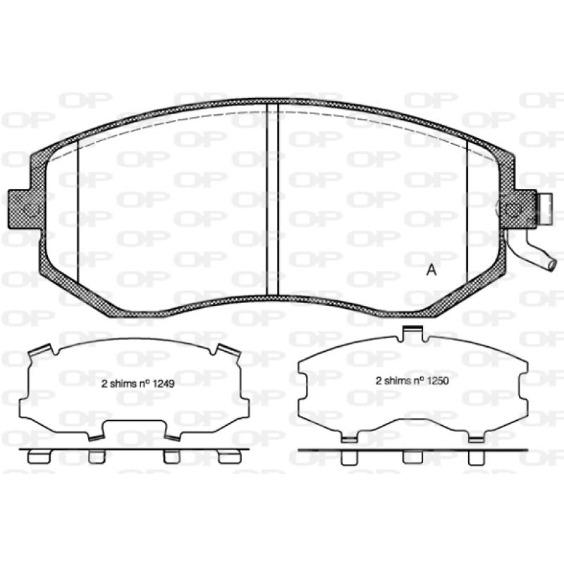 Jeu de 4 plaquettes de frein avant OPEN PARTS BPA0951.04 - Visuel 1