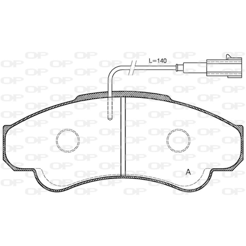 Jeu de 4 plaquettes de frein avant OPEN PARTS BPA0959.01 - Visuel 1