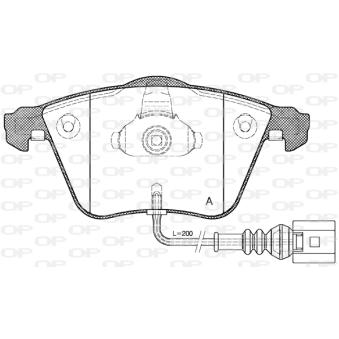 Jeu de 4 plaquettes de frein avant OPEN PARTS OEM 8J0698151A