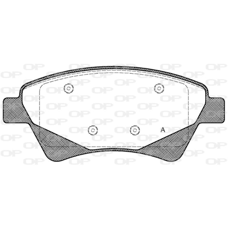 Jeu de 4 plaquettes de frein avant OPEN PARTS BPA0976.20 - Visuel 1