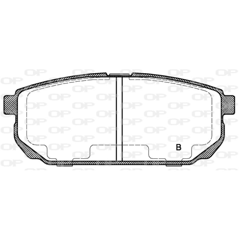 Jeu de 4 plaquettes de frein arrière OPEN PARTS BPA1042.02 - Visuel 2