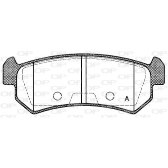 Jeu de 4 plaquettes de frein arrière OPEN PARTS OEM 96405131