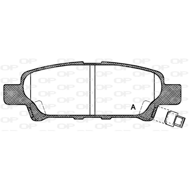 Jeu de 4 plaquettes de frein arrière OPEN PARTS BPA1051.02 - Visuel 1
