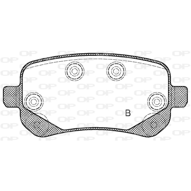 Jeu de 4 plaquettes de frein arrière OPEN PARTS BPA1095.02 - Visuel 2