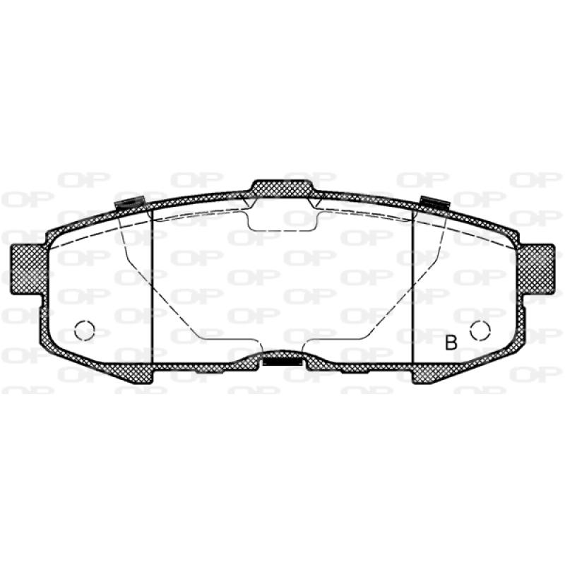 Jeu de 4 plaquettes de frein arrière OPEN PARTS BPA1160.00 - Visuel 1