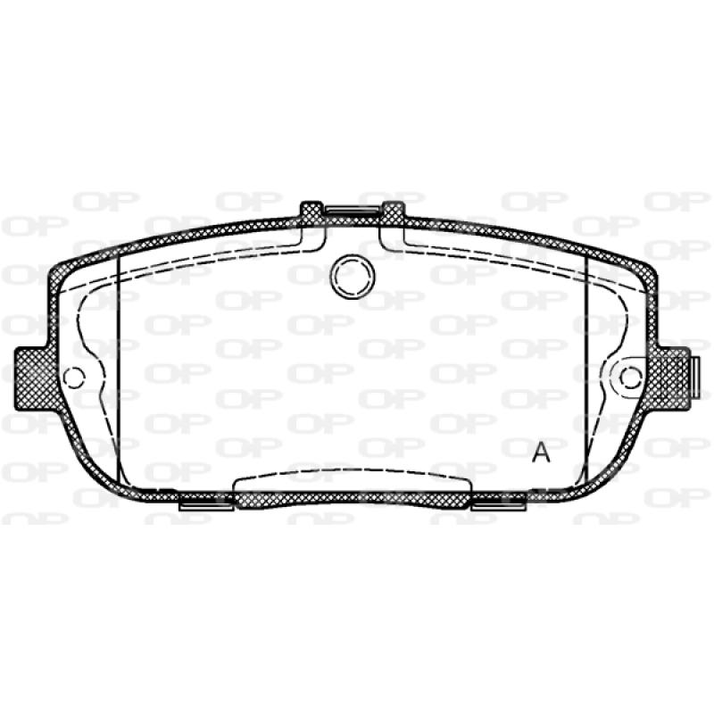Jeu de 4 plaquettes de frein arrière OPEN PARTS BPA1190.01 - Visuel 1