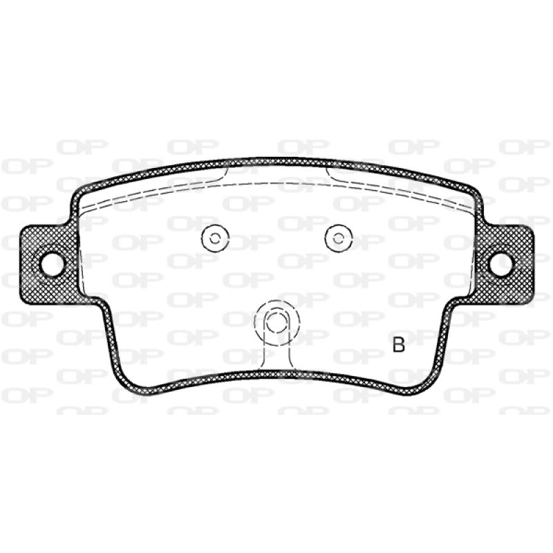 Jeu de 4 plaquettes de frein arrière OPEN PARTS BPA1198.02 - Visuel 1