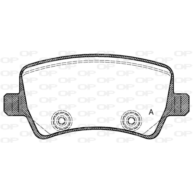 Jeu de 4 plaquettes de frein arrière OPEN PARTS BPA1236.00 - Visuel 1