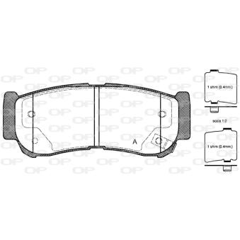 Jeu de 4 plaquettes de frein arrière OPEN PARTS OEM 583024AA00