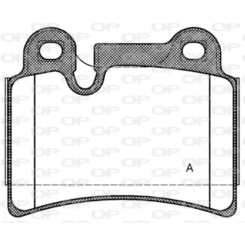 Jeu de 4 plaquettes de frein arrière OPEN PARTS BPA1240.00 - Visuel 1