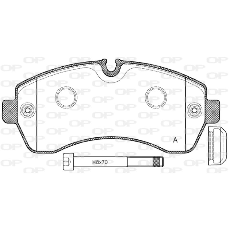 Jeu de 4 plaquettes de frein avant OPEN PARTS BPA1243.00 - Visuel 1