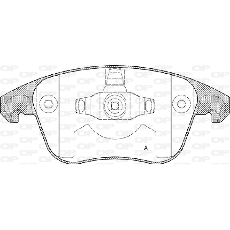 Jeu de 4 plaquettes de frein avant OPEN PARTS BPA1249.30 - Visuel 1