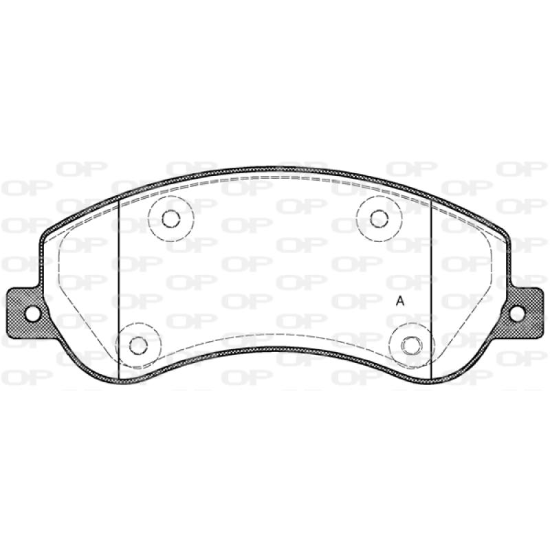 Jeu de 4 plaquettes de frein avant OPEN PARTS BPA1250.00 - Visuel 1