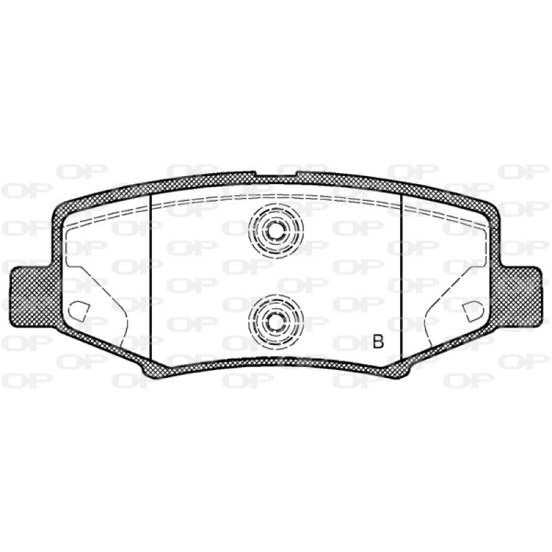 Jeu de 4 plaquettes de frein arrière OPEN PARTS BPA1264.02 - Visuel 2