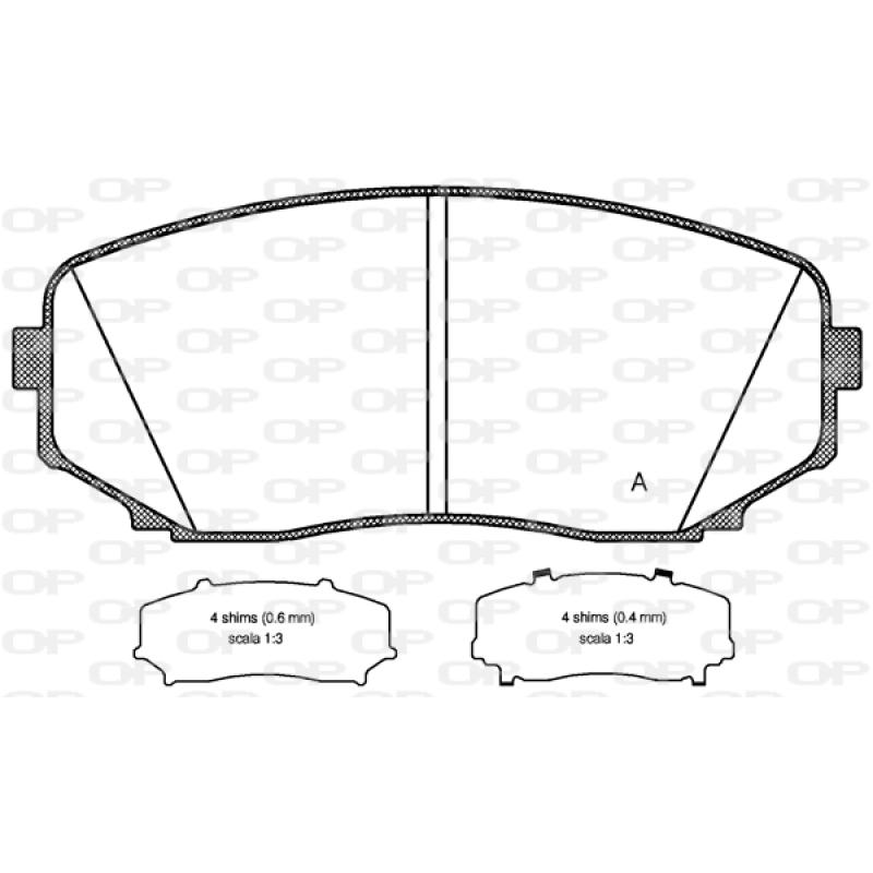 Jeu de 4 plaquettes de frein avant OPEN PARTS BPA1267.02 - Visuel 1