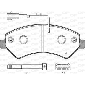 Jeu de 4 plaquettes de frein avant OPEN PARTS OEM 77367090