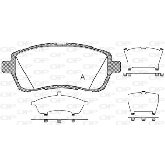 Jeu de 4 plaquettes de frein avant OPEN PARTS OEM AE8Z2001B