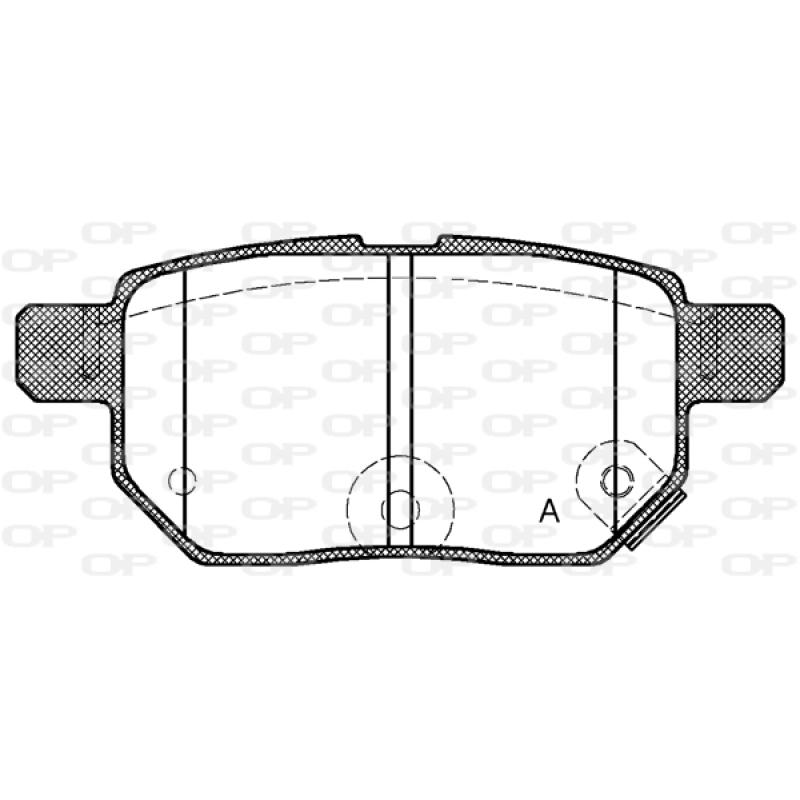 Jeu de 4 plaquettes de frein arrière OPEN PARTS BPA1286.22 - Visuel 1