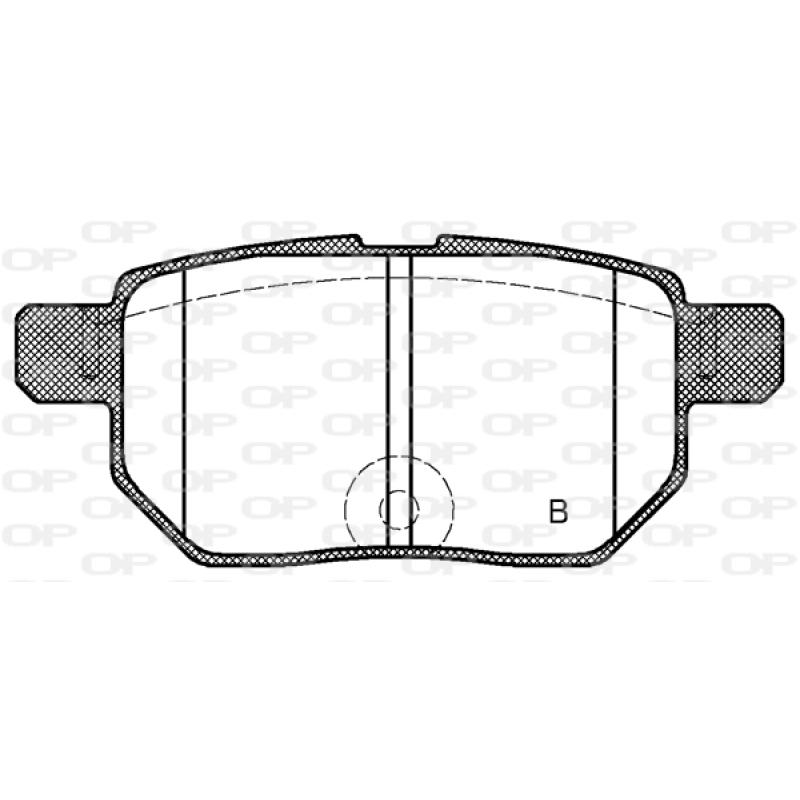 Jeu de 4 plaquettes de frein arrière OPEN PARTS BPA1286.22 - Visuel 2