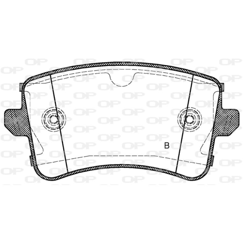 Jeu de 4 plaquettes de frein arrière OPEN PARTS BPA1343.10 - Visuel 2