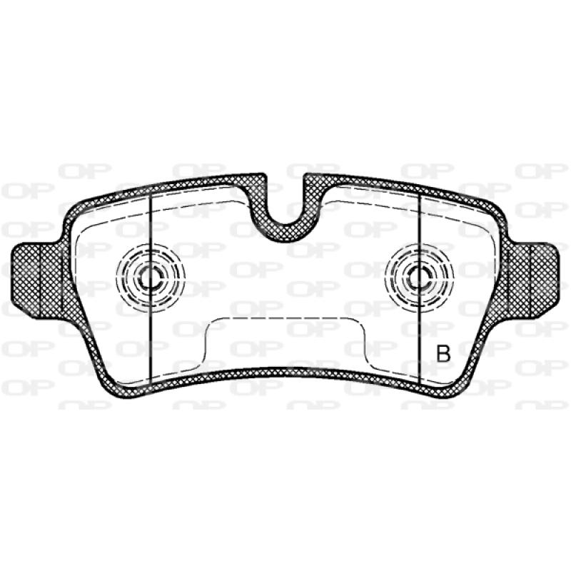 Jeu de 4 plaquettes de frein arrière OPEN PARTS BPA1344.00 - Visuel 2