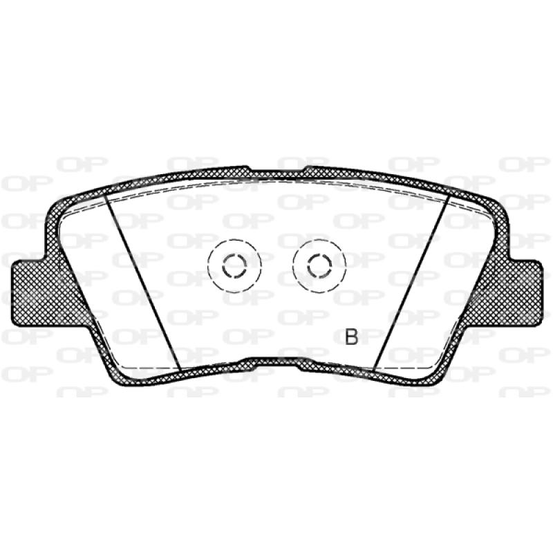 Jeu de 4 plaquettes de frein arrière OPEN PARTS BPA1362.42 - Visuel 2