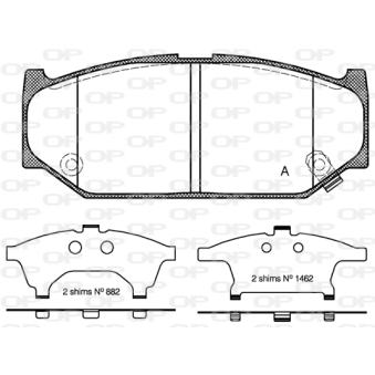 Jeu de 4 plaquettes de frein avant OPEN PARTS OEM 5581071L02