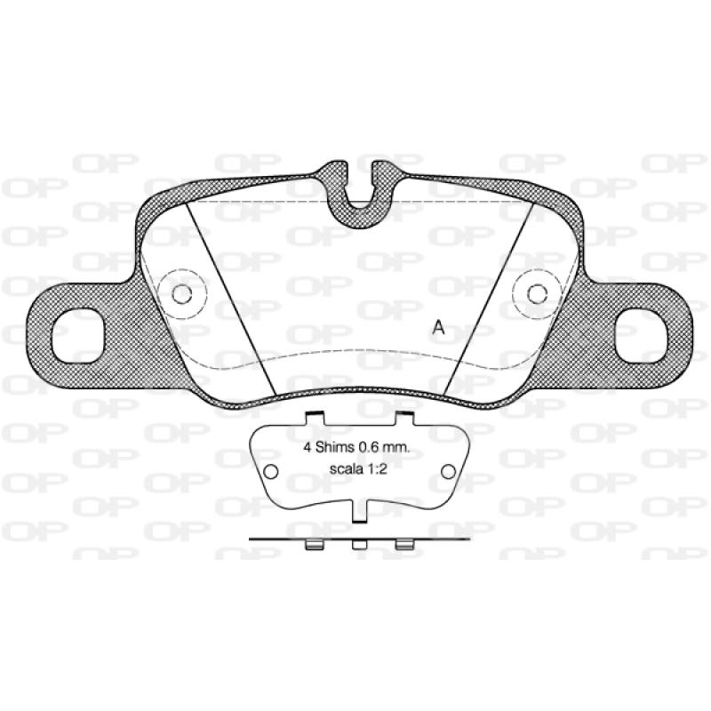 Jeu de 4 plaquettes de frein arrière OPEN PARTS BPA1401.00 - Visuel 1