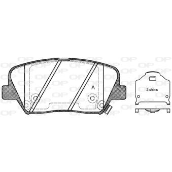 Jeu de 4 plaquettes de frein avant OPEN PARTS BPA1412.02 pour AUDI A4 1.6 CRDi - 110cv