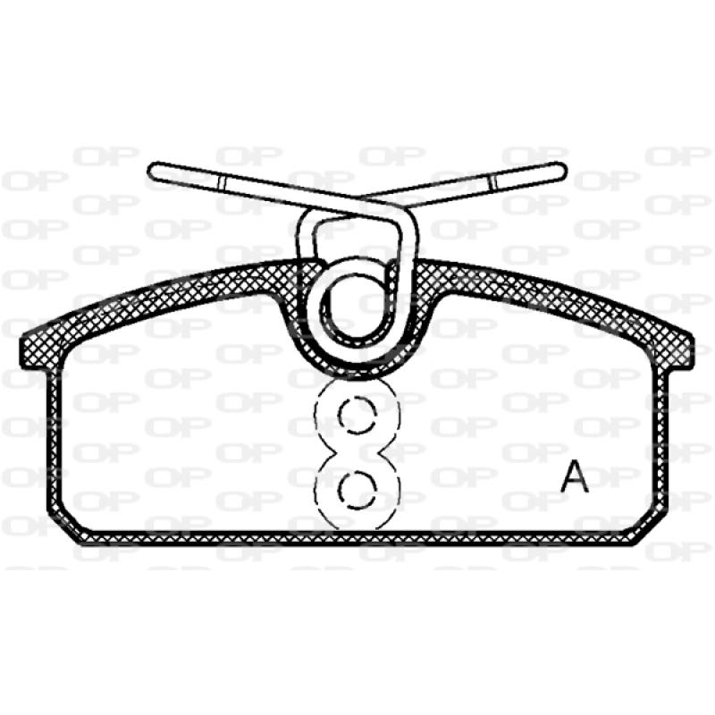 Jeu de 4 plaquettes de frein arrière OPEN PARTS BPA1424.00 - Visuel 1