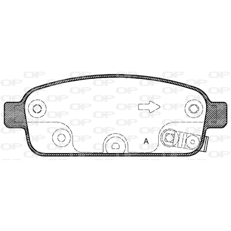 Jeu de 4 plaquettes de frein arrière OPEN PARTS BPA1432.02 - Visuel 1