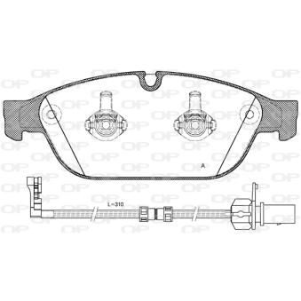 Jeu de 4 plaquettes de frein avant OPEN PARTS [BPA1441.12]