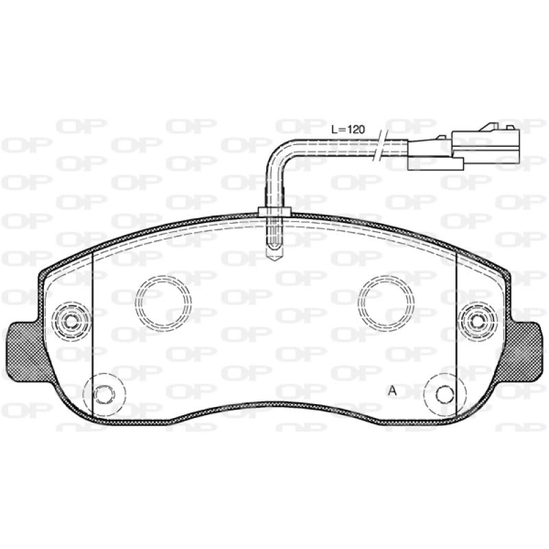 Jeu de 4 plaquettes de frein avant OPEN PARTS BPA1449.01 - Visuel 1