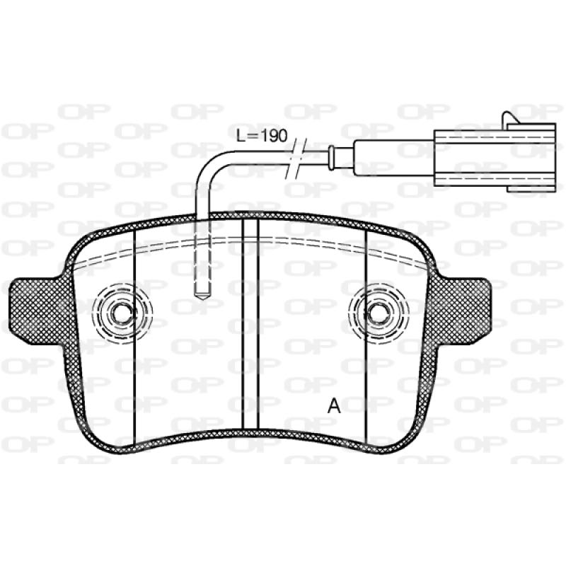 Jeu de 4 plaquettes de frein arrière OPEN PARTS BPA1450.02 - Visuel 1