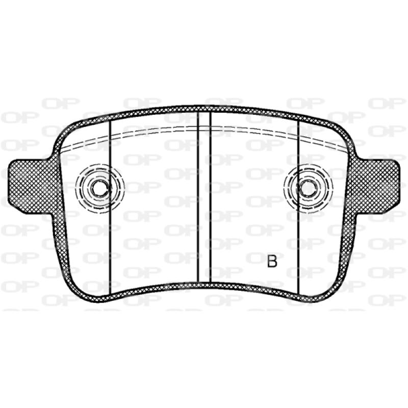 Jeu de 4 plaquettes de frein arrière OPEN PARTS BPA1450.02 - Visuel 2