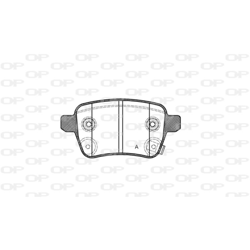 Jeu de 4 plaquettes de frein arrière OPEN PARTS BPA1450.12 - Visuel 1