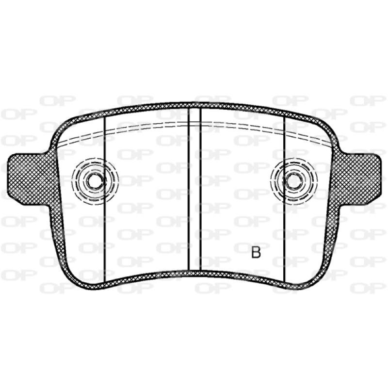 Jeu de 4 plaquettes de frein arrière OPEN PARTS BPA1450.12 - Visuel 2
