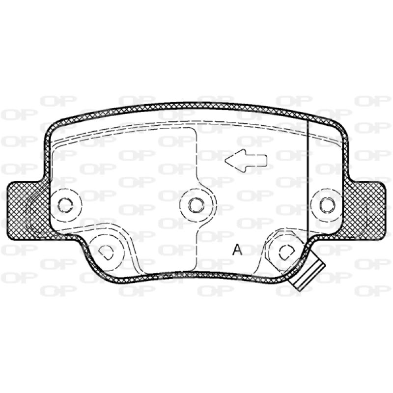 Jeu de 4 plaquettes de frein arrière OPEN PARTS BPA1452.02 - Visuel 1