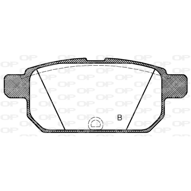Jeu de 4 plaquettes de frein arrière OPEN PARTS BPA1471.02 - Visuel 2