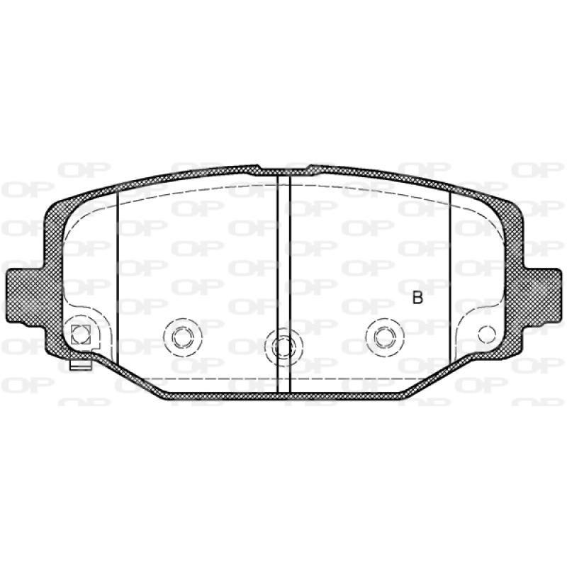 Jeu de 4 plaquettes de frein arrière OPEN PARTS BPA1483.04 - Visuel 2