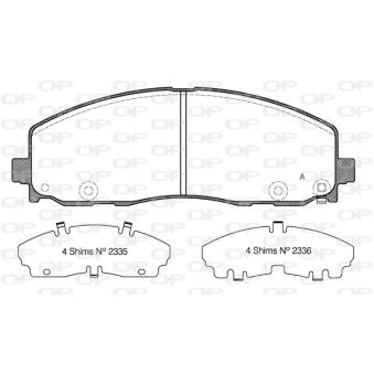 Jeu de 4 plaquettes de frein avant OPEN PARTS [BPA1484.04]
