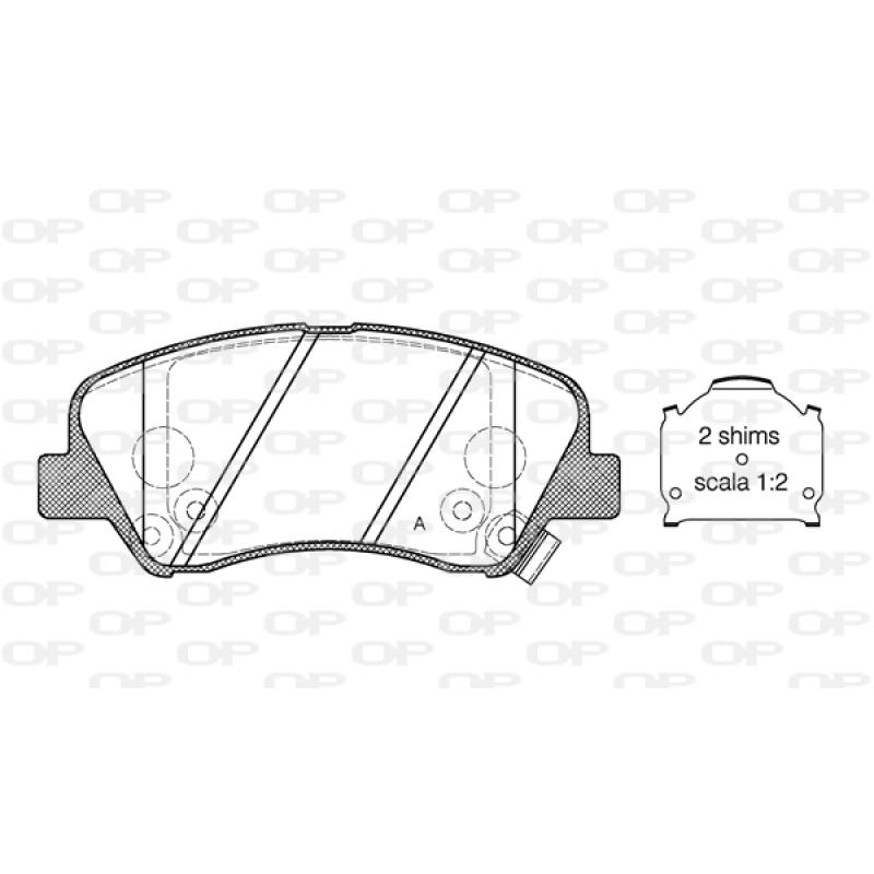 Jeu de 4 plaquettes de frein avant OPEN PARTS BPA1488.02 - Visuel 1