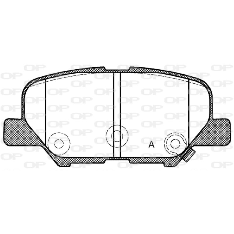 Jeu de 4 plaquettes de frein arrière OPEN PARTS BPA1536.02 - Visuel 1