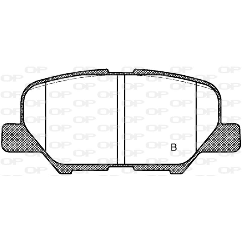 Jeu de 4 plaquettes de frein arrière OPEN PARTS BPA1536.02 - Visuel 2