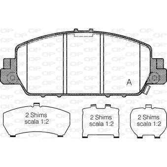 Jeu de 4 plaquettes de frein avant OPEN PARTS OEM 45022T8MG00